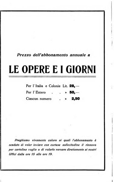 Le opere e i giorni rassegna mensile di politica, lettere, arti, etc