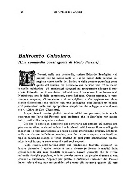 Le opere e i giorni rassegna mensile di politica, lettere, arti, etc