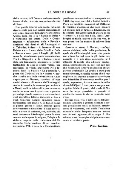 Le opere e i giorni rassegna mensile di politica, lettere, arti, etc