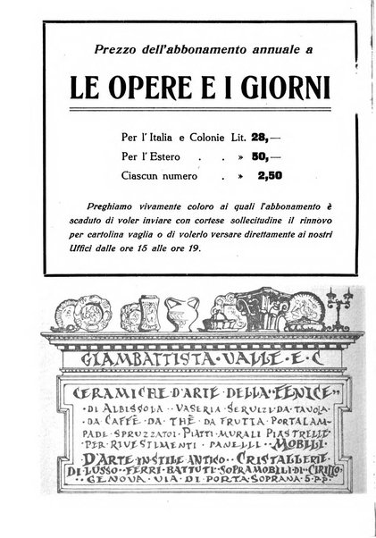 Le opere e i giorni rassegna mensile di politica, lettere, arti, etc