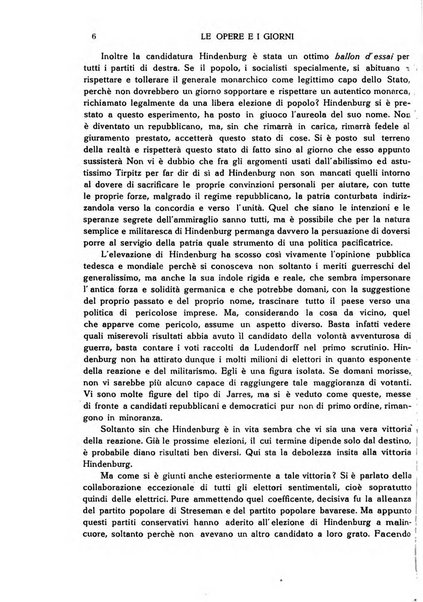 Le opere e i giorni rassegna mensile di politica, lettere, arti, etc