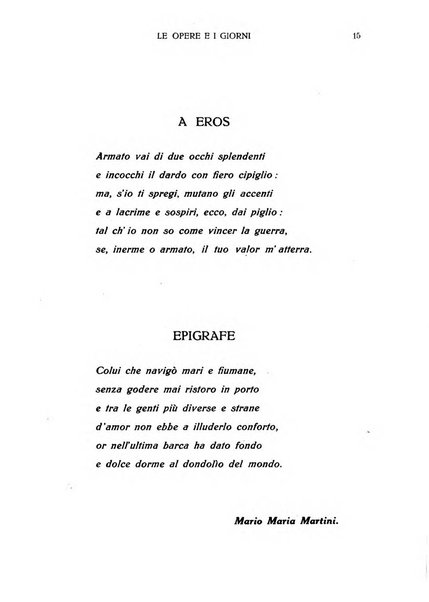 Le opere e i giorni rassegna mensile di politica, lettere, arti, etc