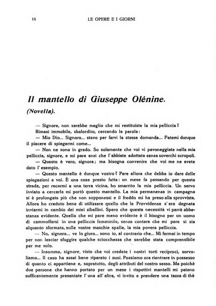 Le opere e i giorni rassegna mensile di politica, lettere, arti, etc