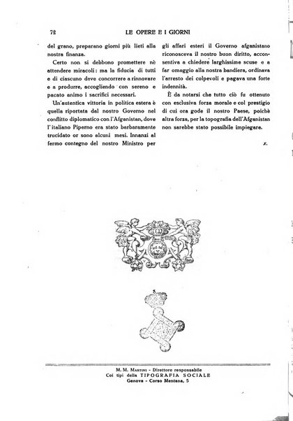 Le opere e i giorni rassegna mensile di politica, lettere, arti, etc