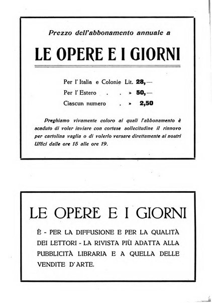 Le opere e i giorni rassegna mensile di politica, lettere, arti, etc