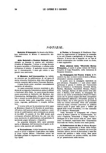 Le opere e i giorni rassegna mensile di politica, lettere, arti, etc