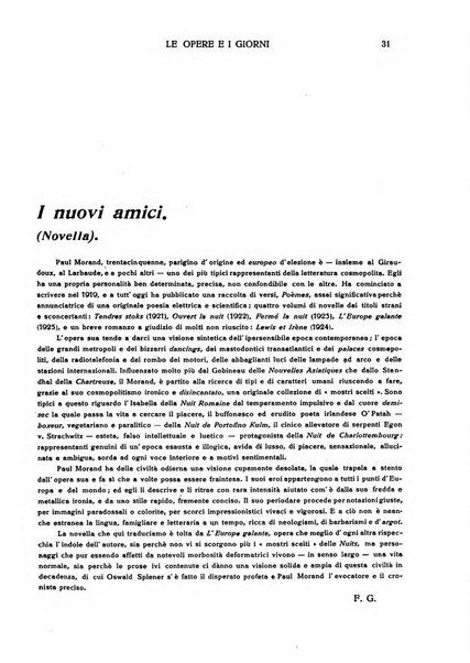 Le opere e i giorni rassegna mensile di politica, lettere, arti, etc