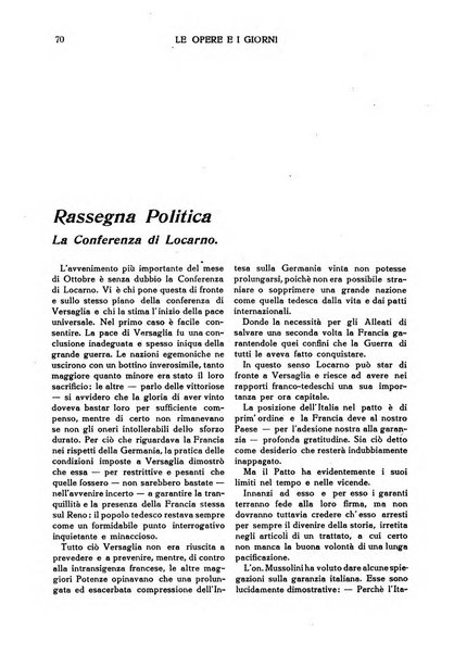 Le opere e i giorni rassegna mensile di politica, lettere, arti, etc