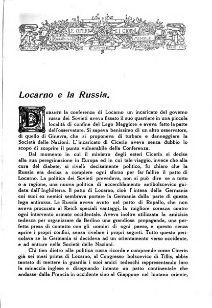 Le opere e i giorni rassegna mensile di politica, lettere, arti, etc