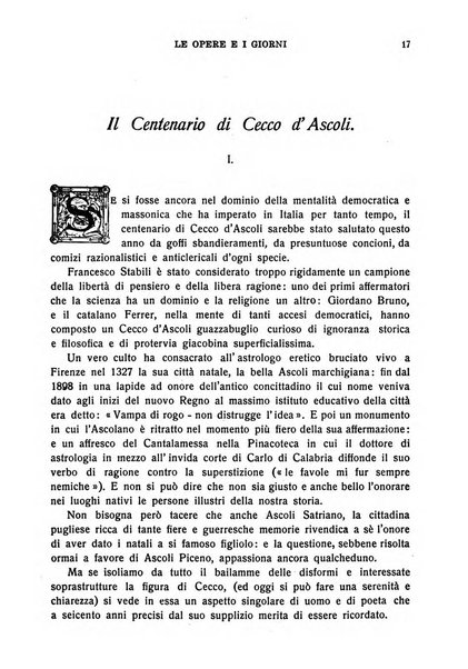 Le opere e i giorni rassegna mensile di politica, lettere, arti, etc