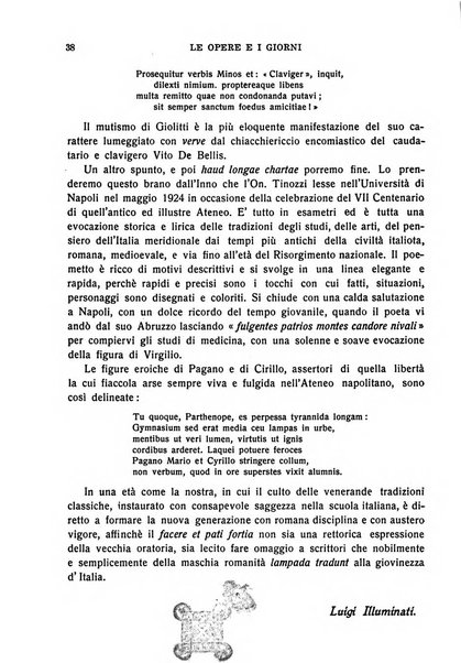 Le opere e i giorni rassegna mensile di politica, lettere, arti, etc