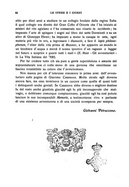 Le opere e i giorni rassegna mensile di politica, lettere, arti, etc