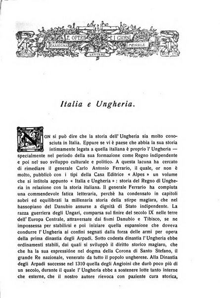 Le opere e i giorni rassegna mensile di politica, lettere, arti, etc