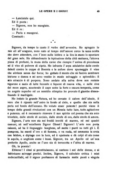 Le opere e i giorni rassegna mensile di politica, lettere, arti, etc