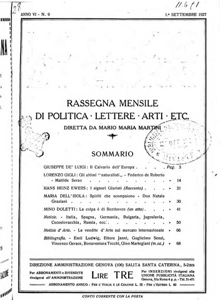 Le opere e i giorni rassegna mensile di politica, lettere, arti, etc