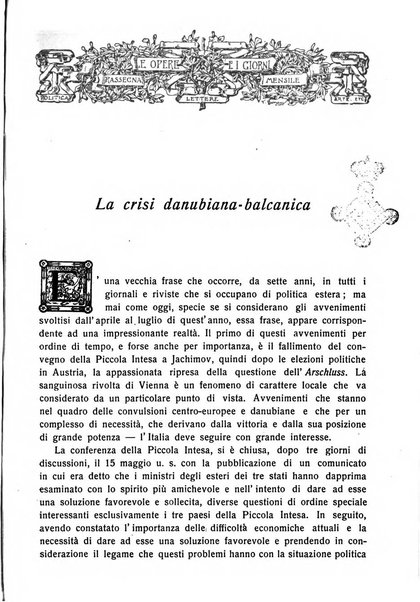 Le opere e i giorni rassegna mensile di politica, lettere, arti, etc