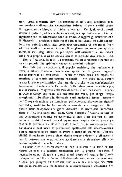 Le opere e i giorni rassegna mensile di politica, lettere, arti, etc