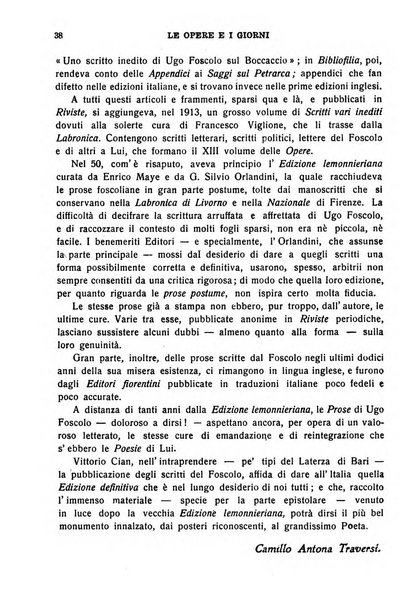 Le opere e i giorni rassegna mensile di politica, lettere, arti, etc