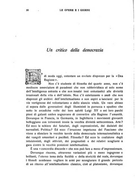 Le opere e i giorni rassegna mensile di politica, lettere, arti, etc