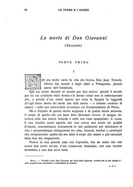 Le opere e i giorni rassegna mensile di politica, lettere, arti, etc