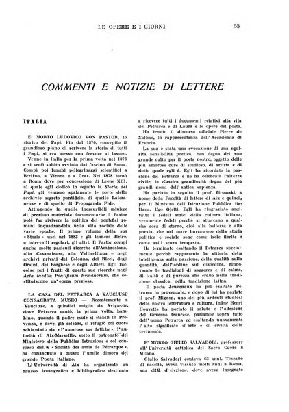 Le opere e i giorni rassegna mensile di politica, lettere, arti, etc