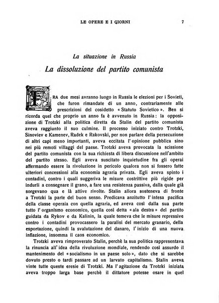 Le opere e i giorni rassegna mensile di politica, lettere, arti, etc