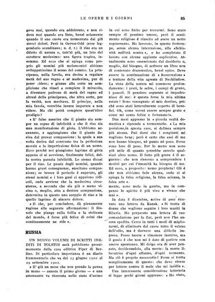 Le opere e i giorni rassegna mensile di politica, lettere, arti, etc