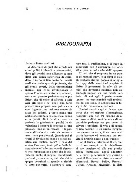 Le opere e i giorni rassegna mensile di politica, lettere, arti, etc