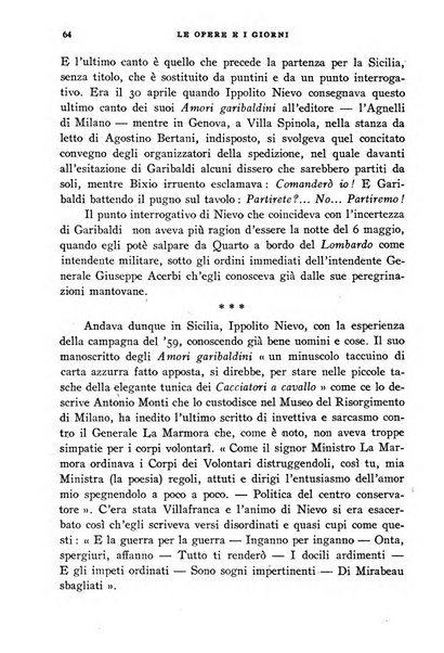 Le opere e i giorni rassegna mensile di politica, lettere, arti, etc