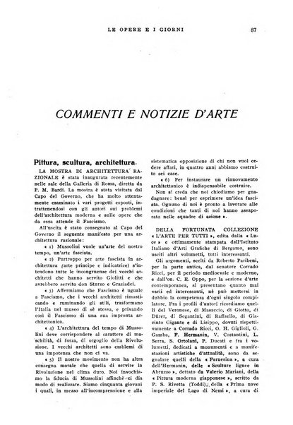 Le opere e i giorni rassegna mensile di politica, lettere, arti, etc