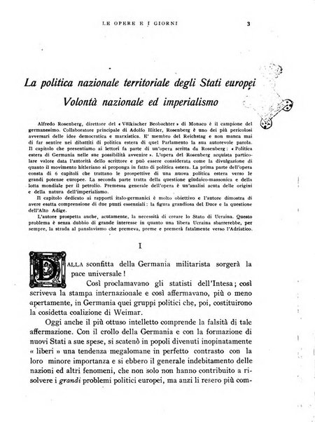 Le opere e i giorni rassegna mensile di politica, lettere, arti, etc