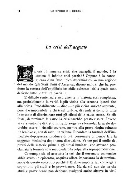 Le opere e i giorni rassegna mensile di politica, lettere, arti, etc