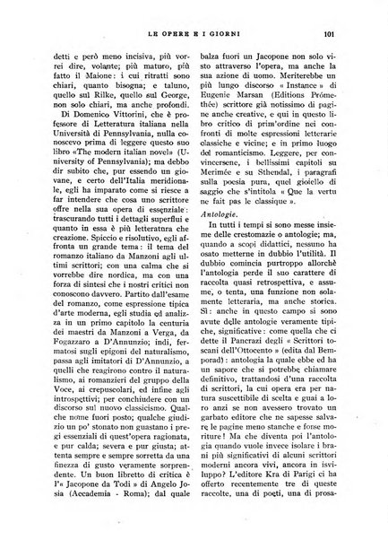 Le opere e i giorni rassegna mensile di politica, lettere, arti, etc