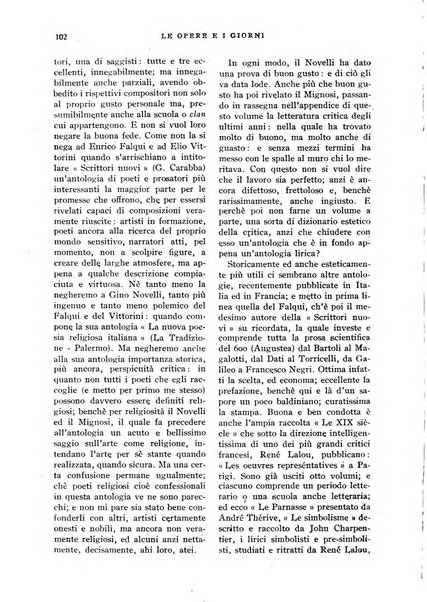 Le opere e i giorni rassegna mensile di politica, lettere, arti, etc