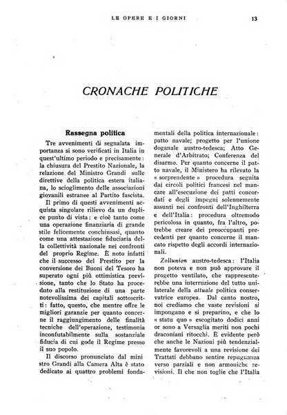 Le opere e i giorni rassegna mensile di politica, lettere, arti, etc