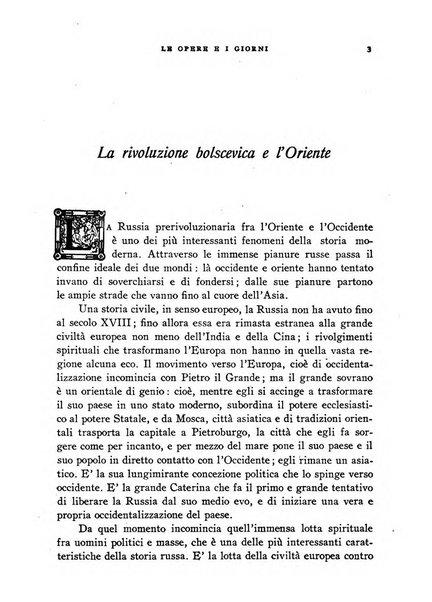 Le opere e i giorni rassegna mensile di politica, lettere, arti, etc