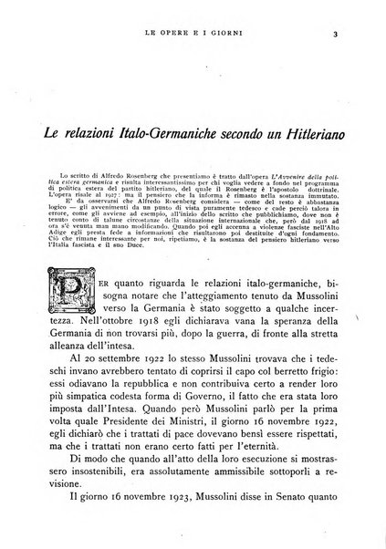 Le opere e i giorni rassegna mensile di politica, lettere, arti, etc