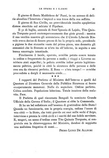 Le opere e i giorni rassegna mensile di politica, lettere, arti, etc