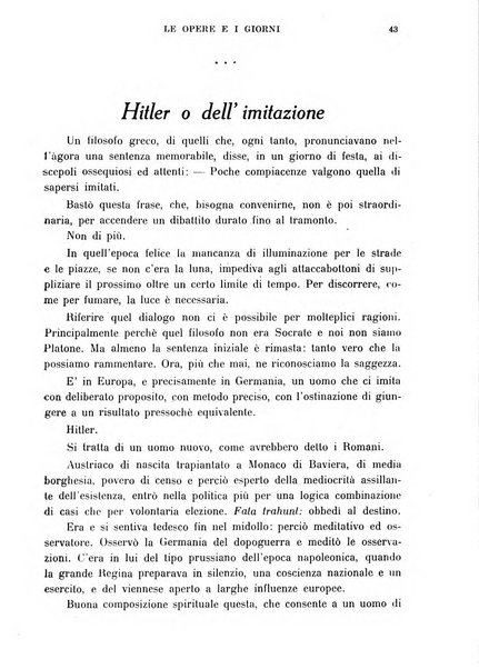 Le opere e i giorni rassegna mensile di politica, lettere, arti, etc