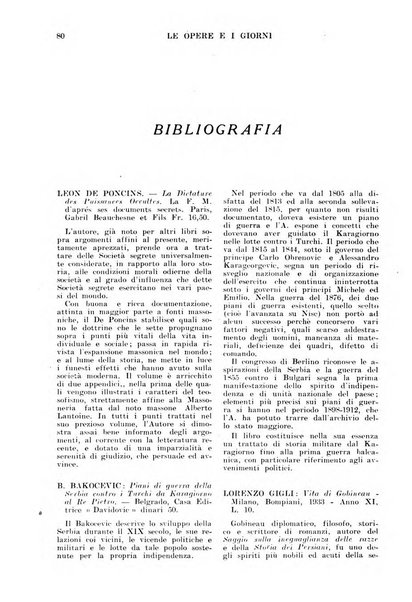 Le opere e i giorni rassegna mensile di politica, lettere, arti, etc