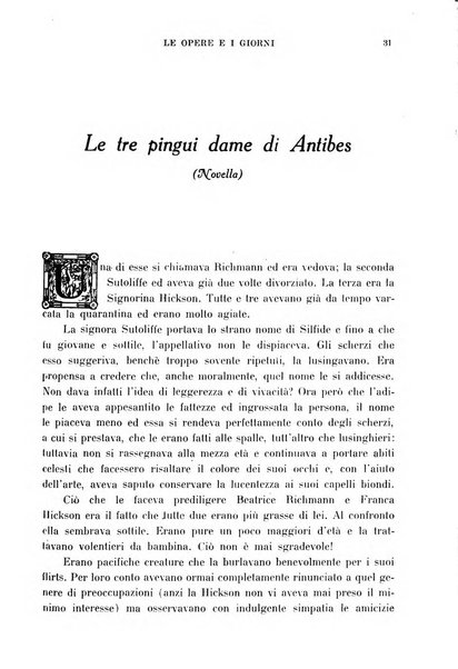 Le opere e i giorni rassegna mensile di politica, lettere, arti, etc