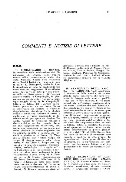 Le opere e i giorni rassegna mensile di politica, lettere, arti, etc