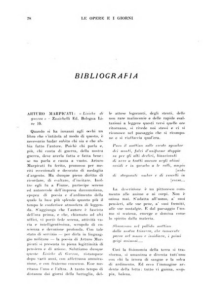 Le opere e i giorni rassegna mensile di politica, lettere, arti, etc