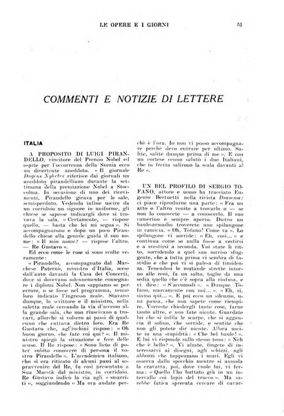 Le opere e i giorni rassegna mensile di politica, lettere, arti, etc