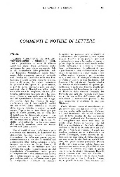 Le opere e i giorni rassegna mensile di politica, lettere, arti, etc