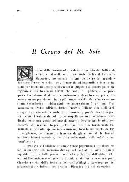 Le opere e i giorni rassegna mensile di politica, lettere, arti, etc