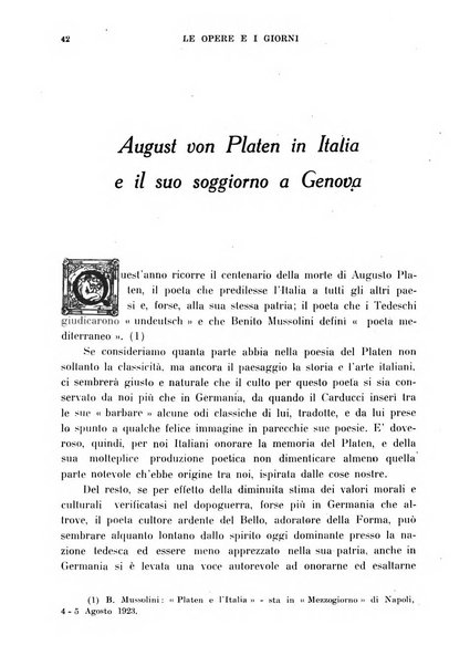 Le opere e i giorni rassegna mensile di politica, lettere, arti, etc