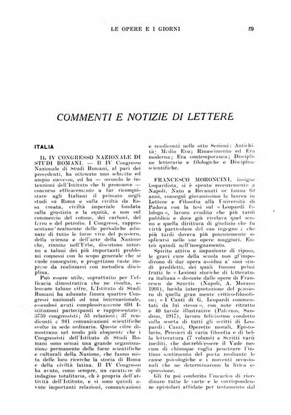 Le opere e i giorni rassegna mensile di politica, lettere, arti, etc