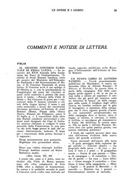 Le opere e i giorni rassegna mensile di politica, lettere, arti, etc