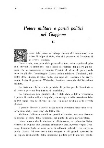 Le opere e i giorni rassegna mensile di politica, lettere, arti, etc